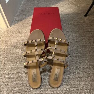 Valentino Rockstud Slide Sandal